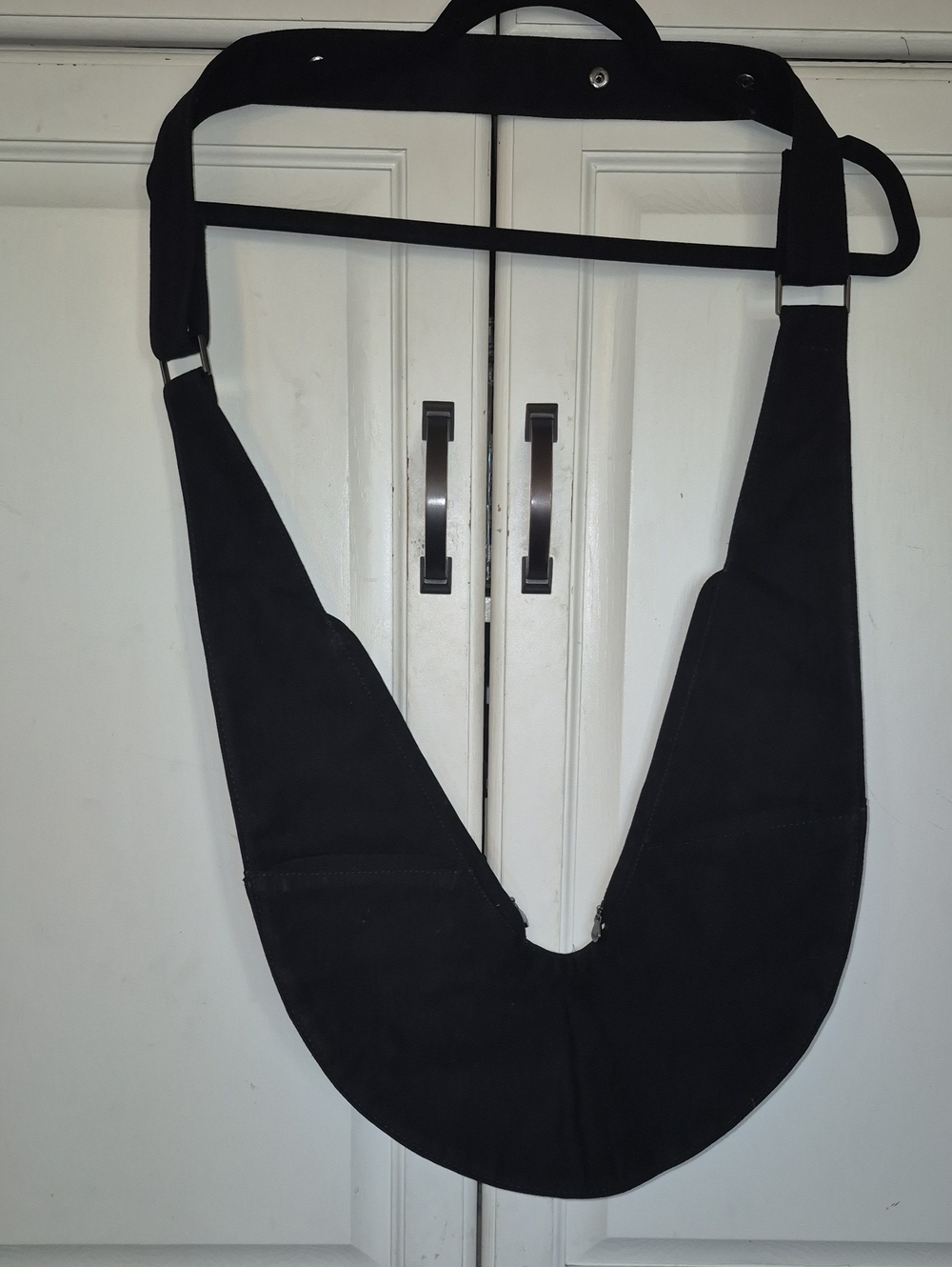 Sash Bag Black Canvas Minimalist Crossbody Sling Bag